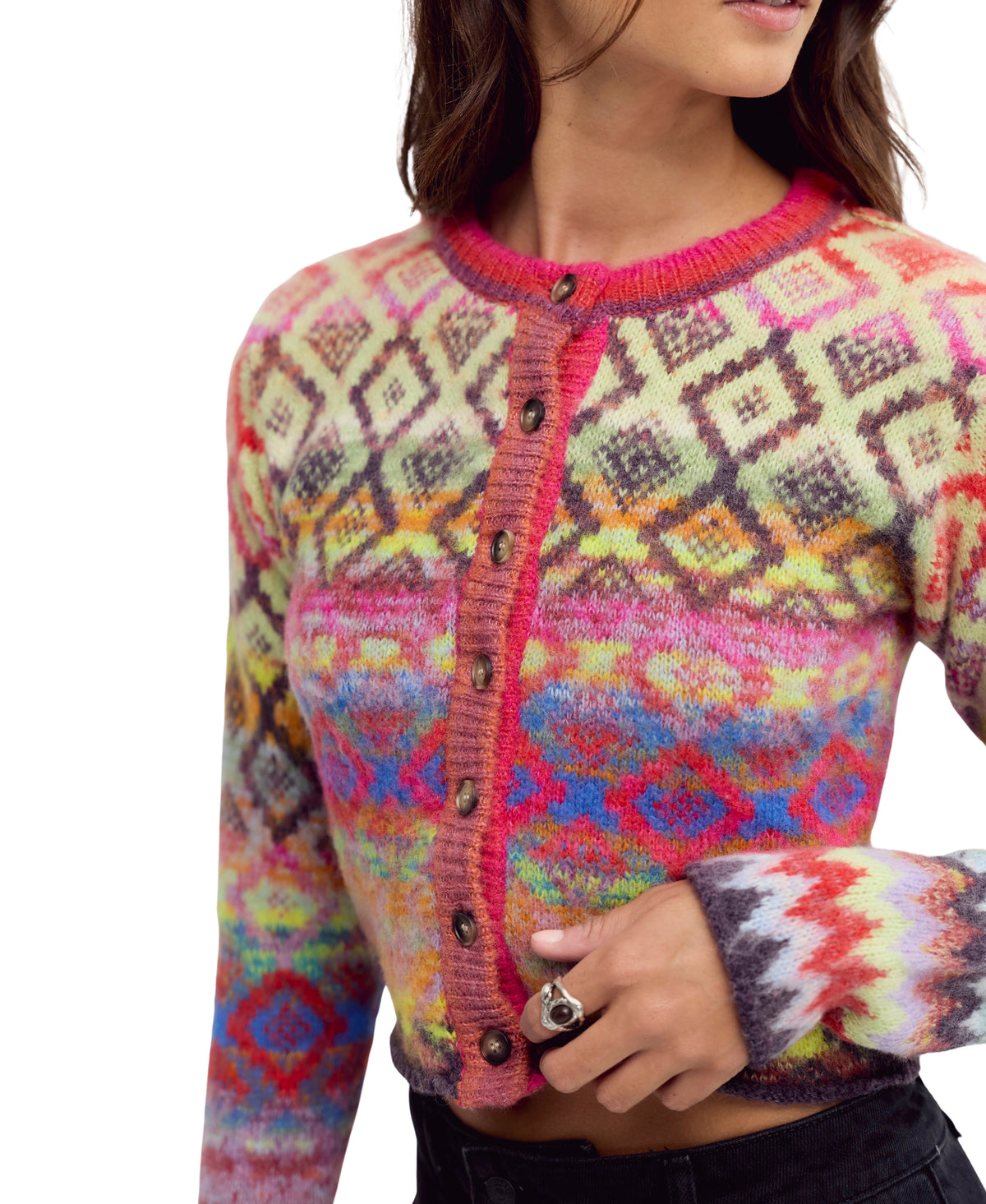 Free People Skye Patterned Cardigan