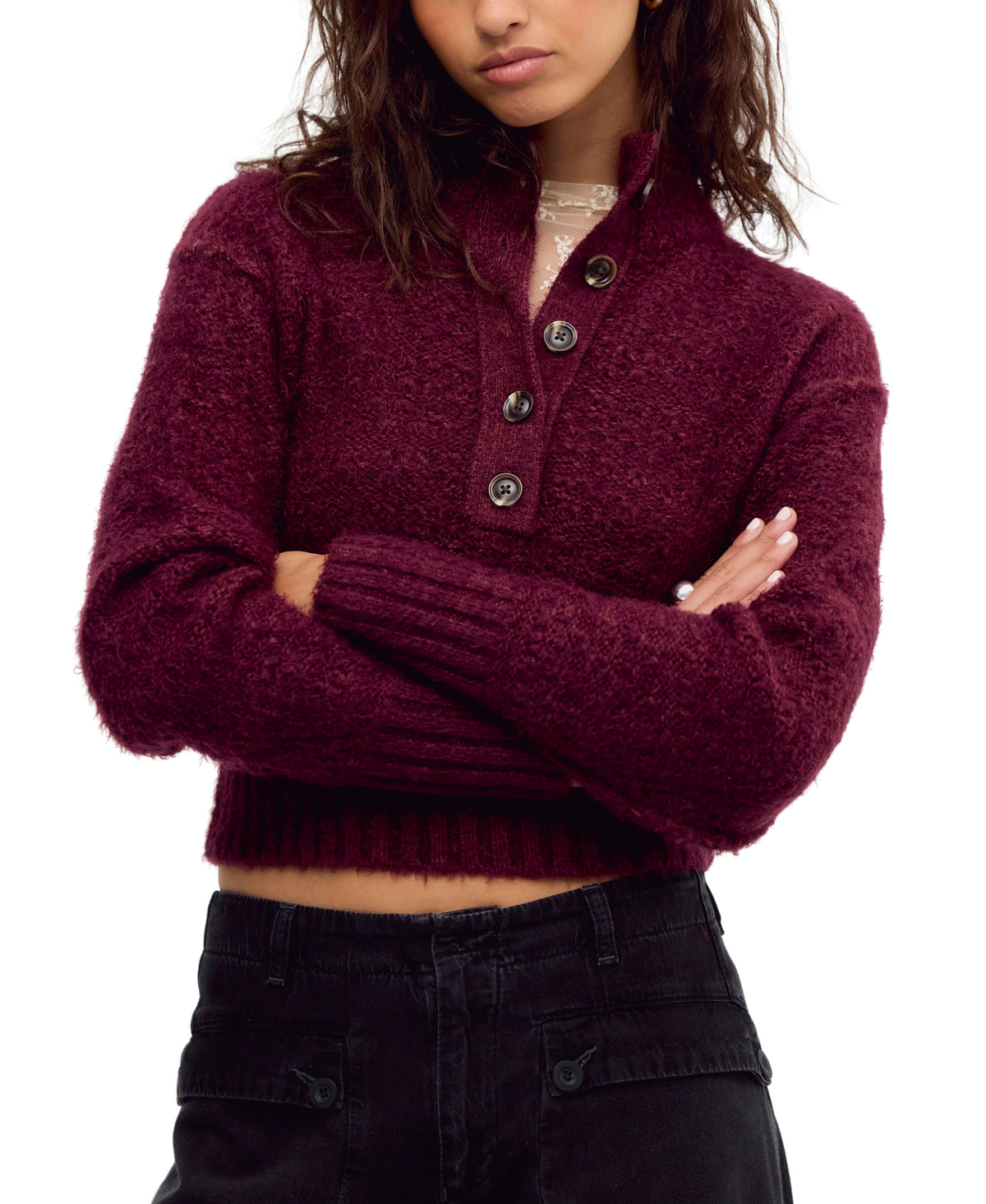 Free People Tucked Henley Pullover