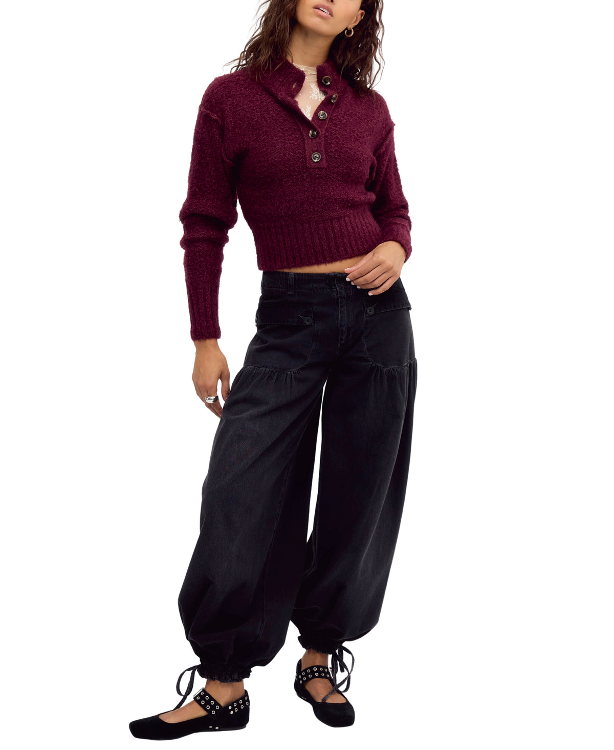 Free People Tucked Henley Pullover