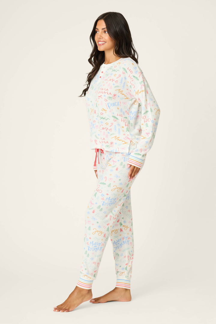 PJ Salvage Ski Jammie Classics Fa La La PJ Set