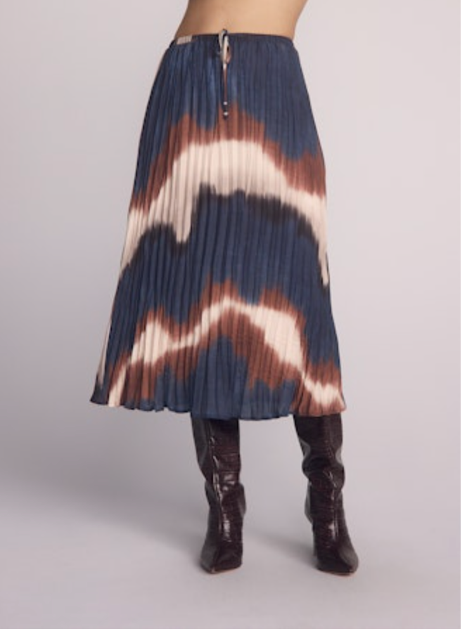 Bella Dahl Pleated Skirt with Tie