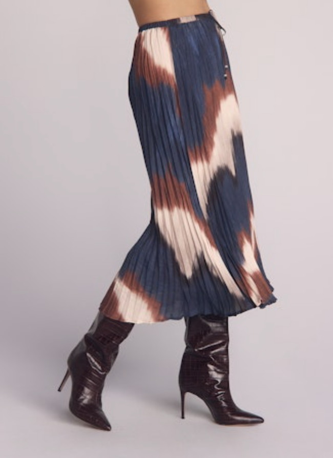 Bella Dahl Pleated Skirt with Tie