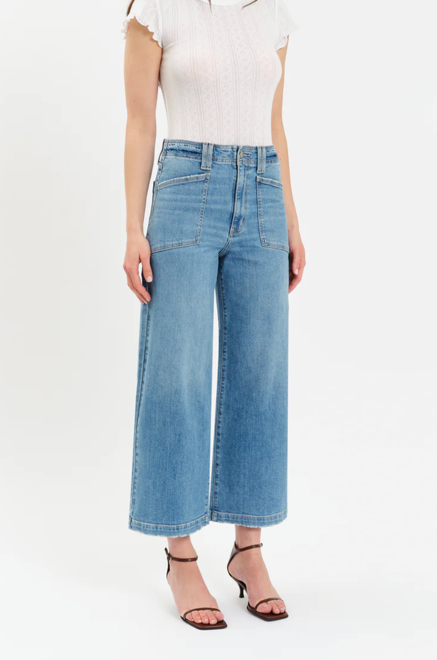 Daze Denim Valley Girl High Rise Patch Pocket Ankle Jean