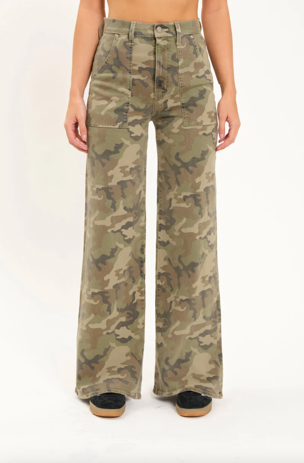 Daze Denim PatchPocket High Rise Wide Leg Jean