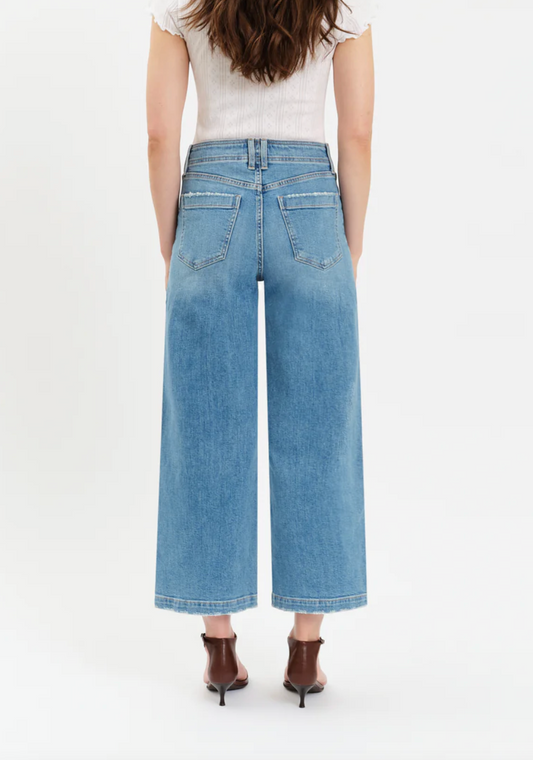 Daze Denim Valley Girl High Rise Patch Pocket Ankle Jean