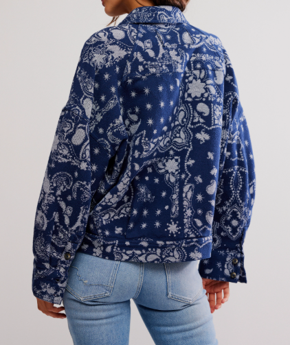 Free People Bandana Jacquard Shirt