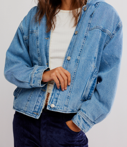Free People Asher Cozy Denim Jacket