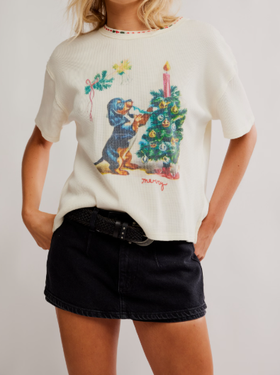 Free People Merry Meowy Tee
