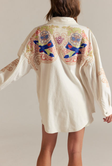 Free People Take Flight Emb Shirt