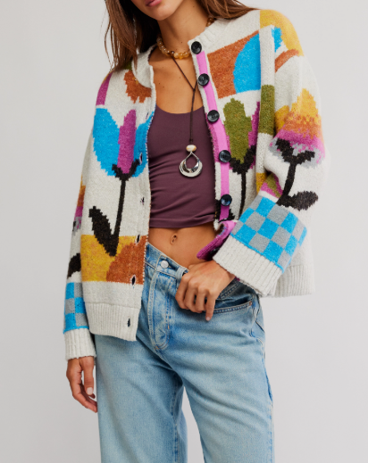 Free People Tulip Whirl Cardigan