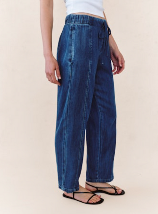 Bella Dahl Seamed Soft Barrel Pant with Elastic Back