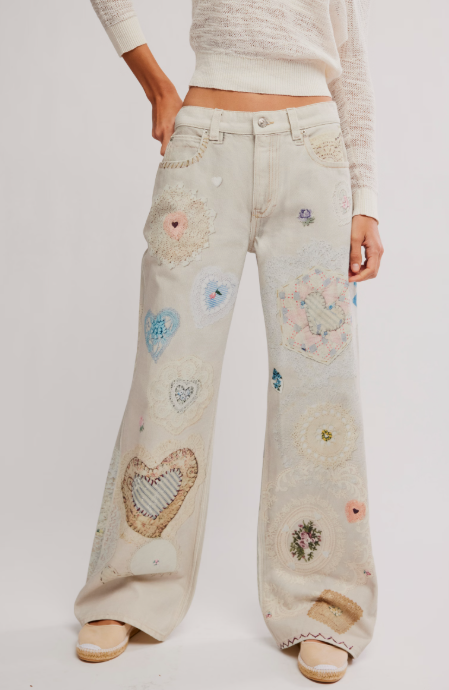 Free People Printed Straight Leg Pant