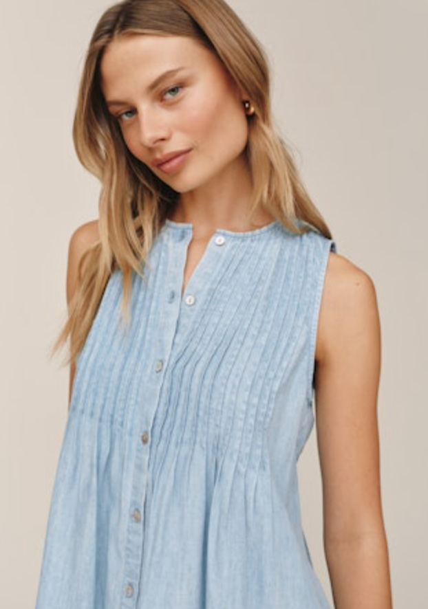 Bella Dahl Sleeveless Pintuck Dress