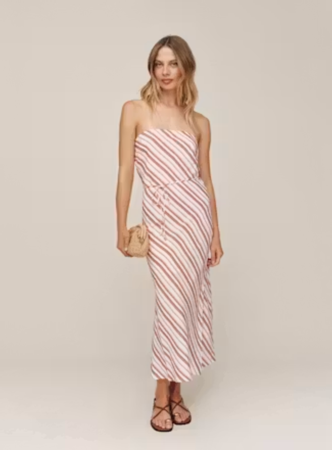 Bella Dahl Strapless Bias Maxi Dress