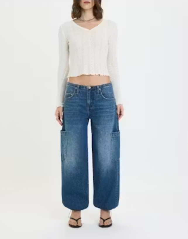 Daze Denim Mirage Mid Rise Cargo Harem Pant