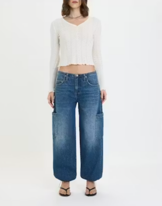 Daze Denim Mirage Mid Rise Cargo Harem Pant