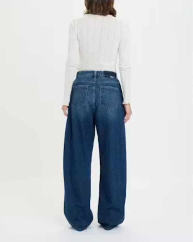 Daze Denim Hero High Rise Pleated Baggy Jean