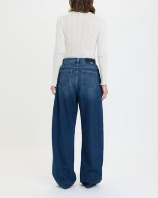 Daze Denim Hero High Rise Pleated Baggy Jean