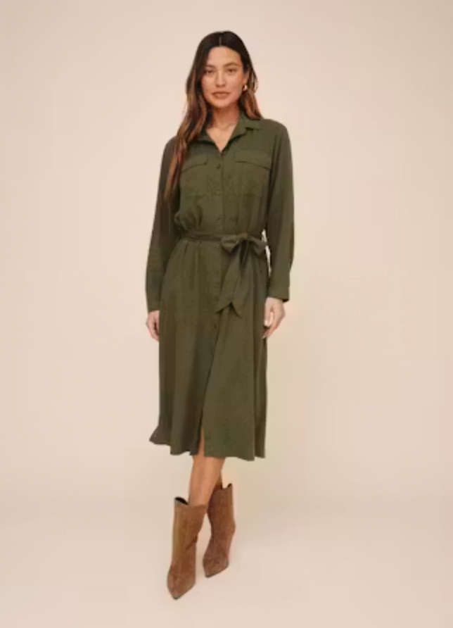 Bella Dahl Patch Pocket Maxi Shirt Dress