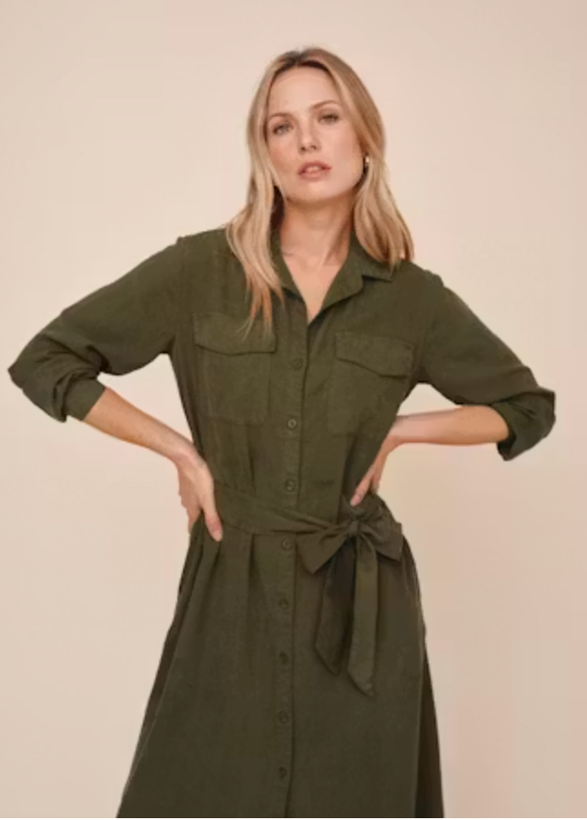 Bella Dahl Patch Pocket Maxi Shirt Dress