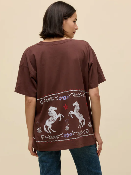 Floral Horse Pattern Merch Tee