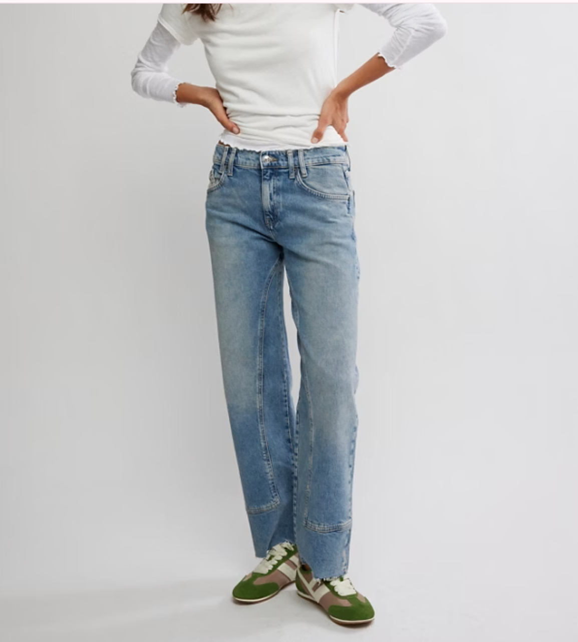 Free People Risk Taker Mid-Rise Straight Leg Denim