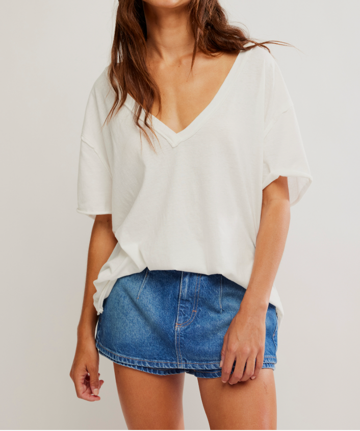 Free People Nina Tee V-Neck