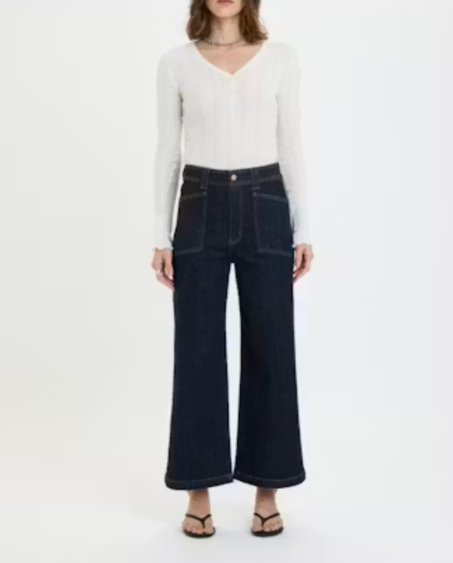 Daze Denim Valley Girl High Rise Patch Pocket Ankle Jean