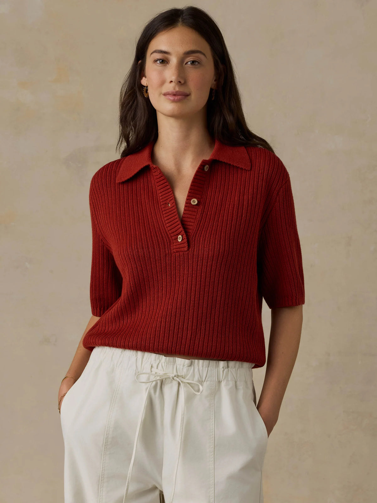 Faherty Miramar Linen Short-Sleeve Polo