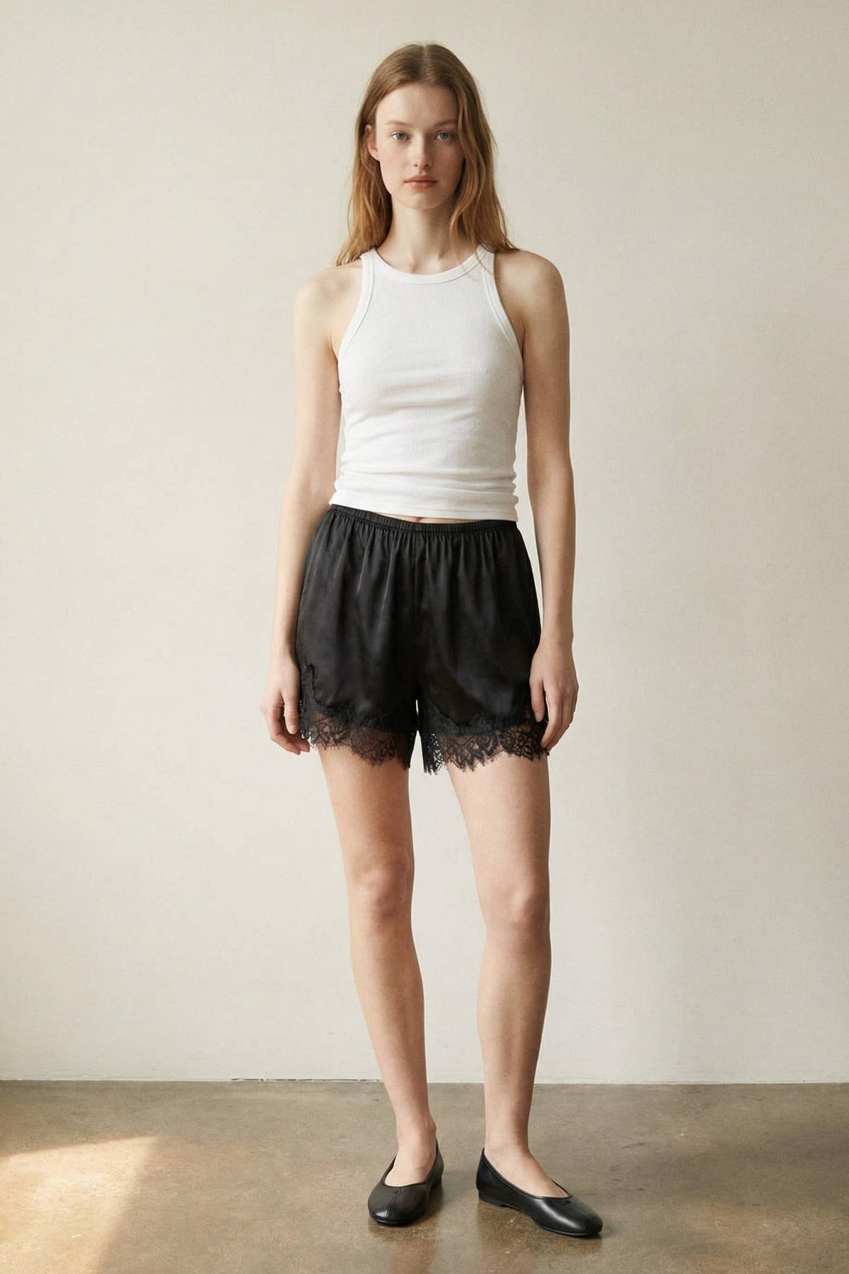 Ava Satin Lace Shorts