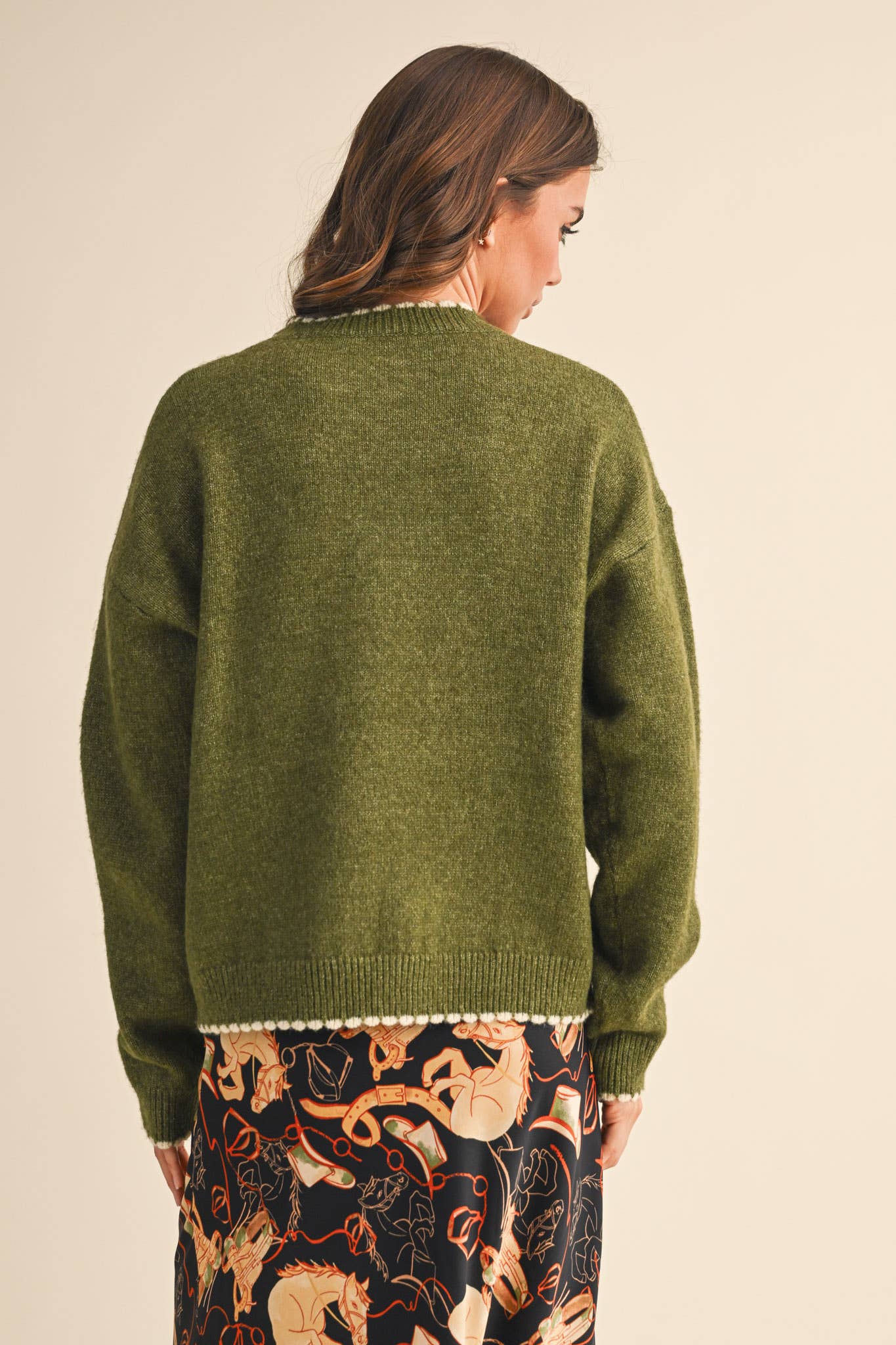 Constance Contrast Scalloped Edge Sweater