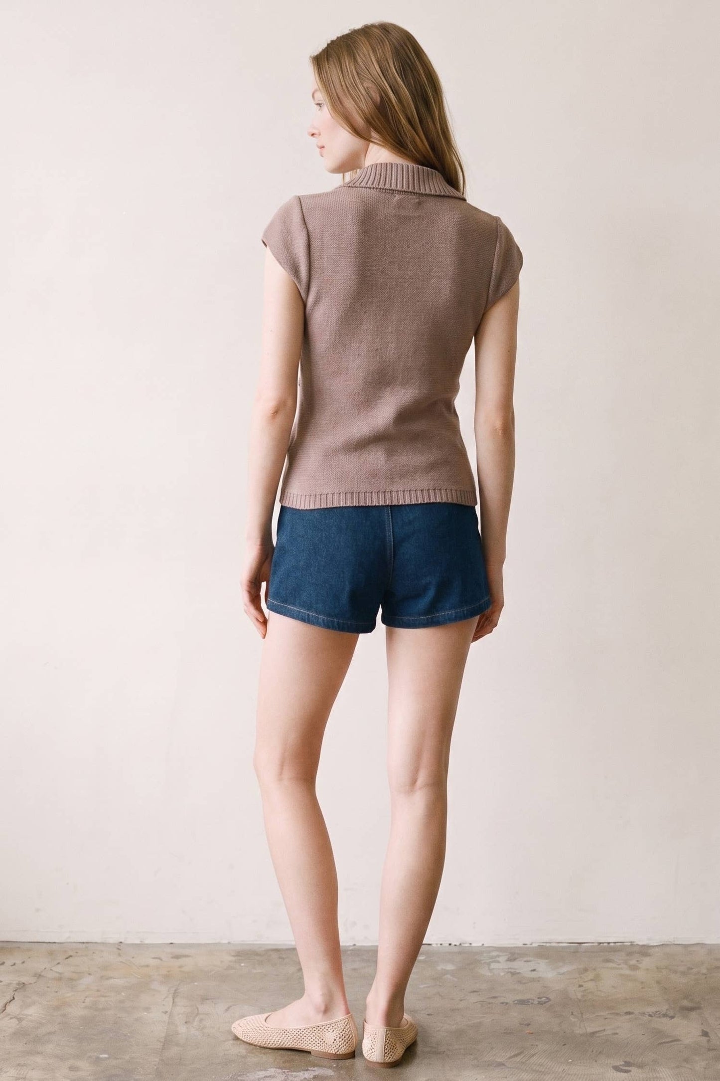 Inez Crossover Buckle Knit Top
