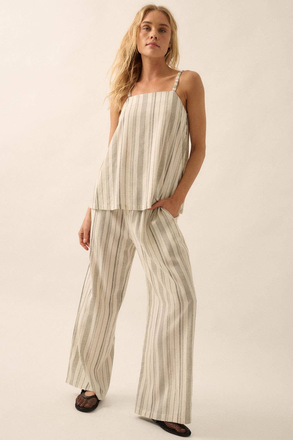 Casey Striped Wide-Leg Pants