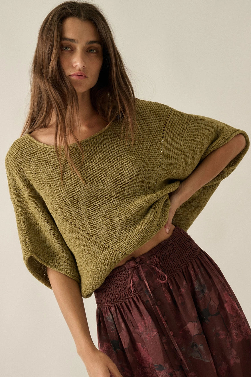 Coco Pointelle Knit Sweater