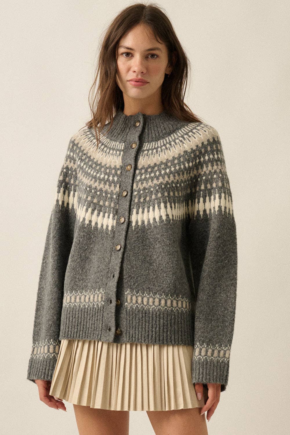 Fair Isle Knit Cardigan