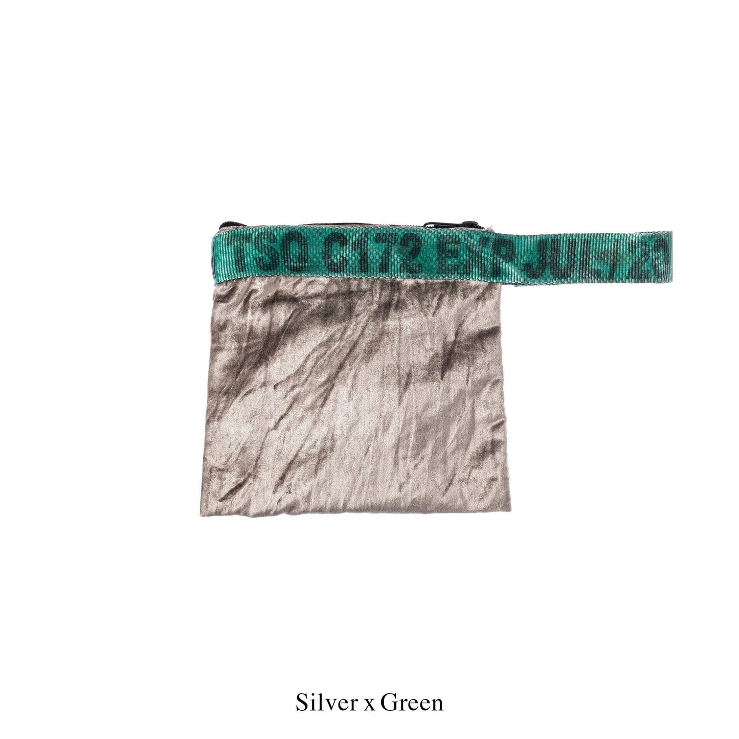 VINTAGE SLING BELT POUCH: Silver x Green