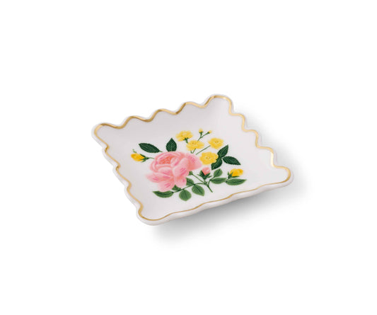 Roses Scalloped Valentine's Day Ring Dish