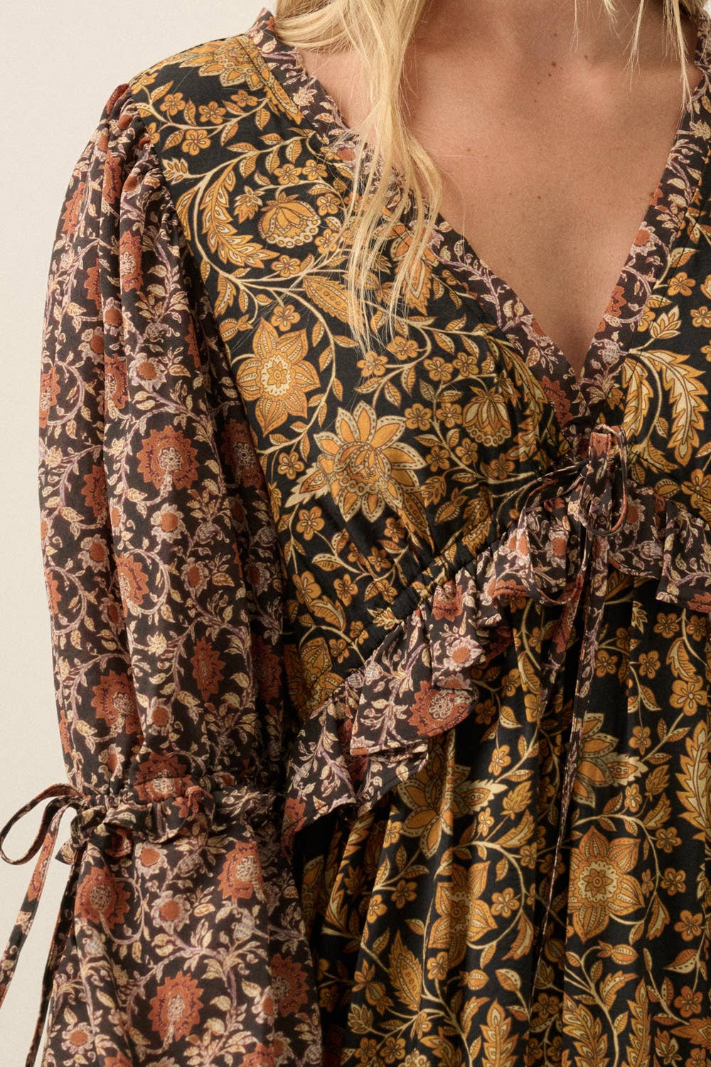 Kenny Floral Empire-Waist Maxi Dress