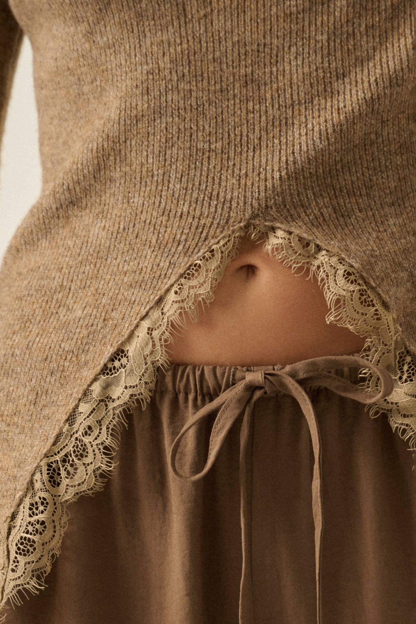 Sarah Solid Ribbed Bell-Sleeve Sweater