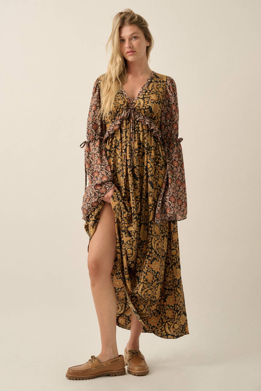 Kenny Floral Empire-Waist Maxi Dress