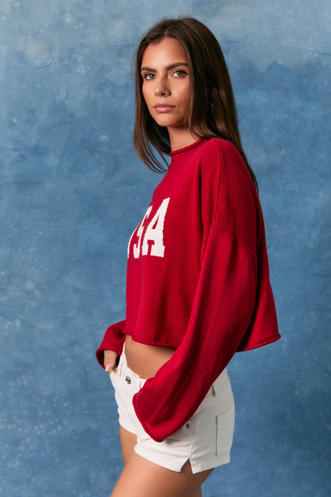 "USA" Mock Neck Sweater