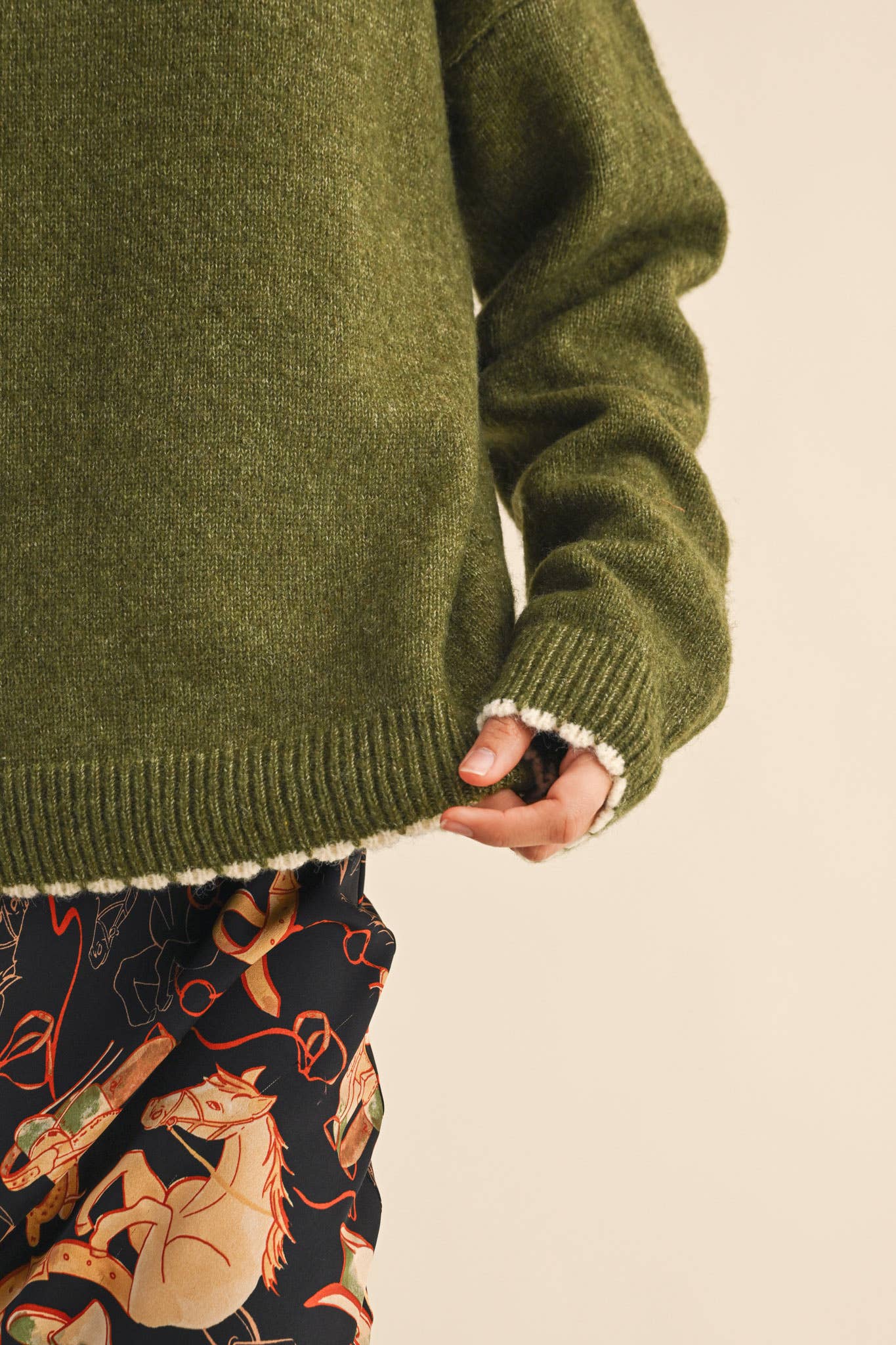 Constance Contrast Scalloped Edge Sweater