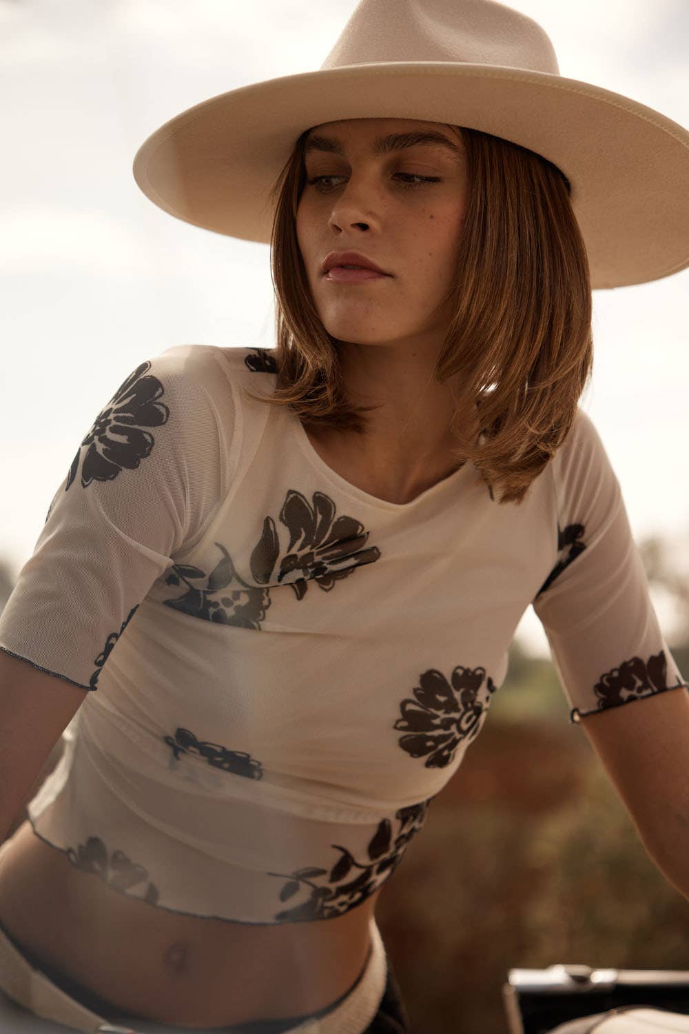 Sadie Floral Mesh Top
