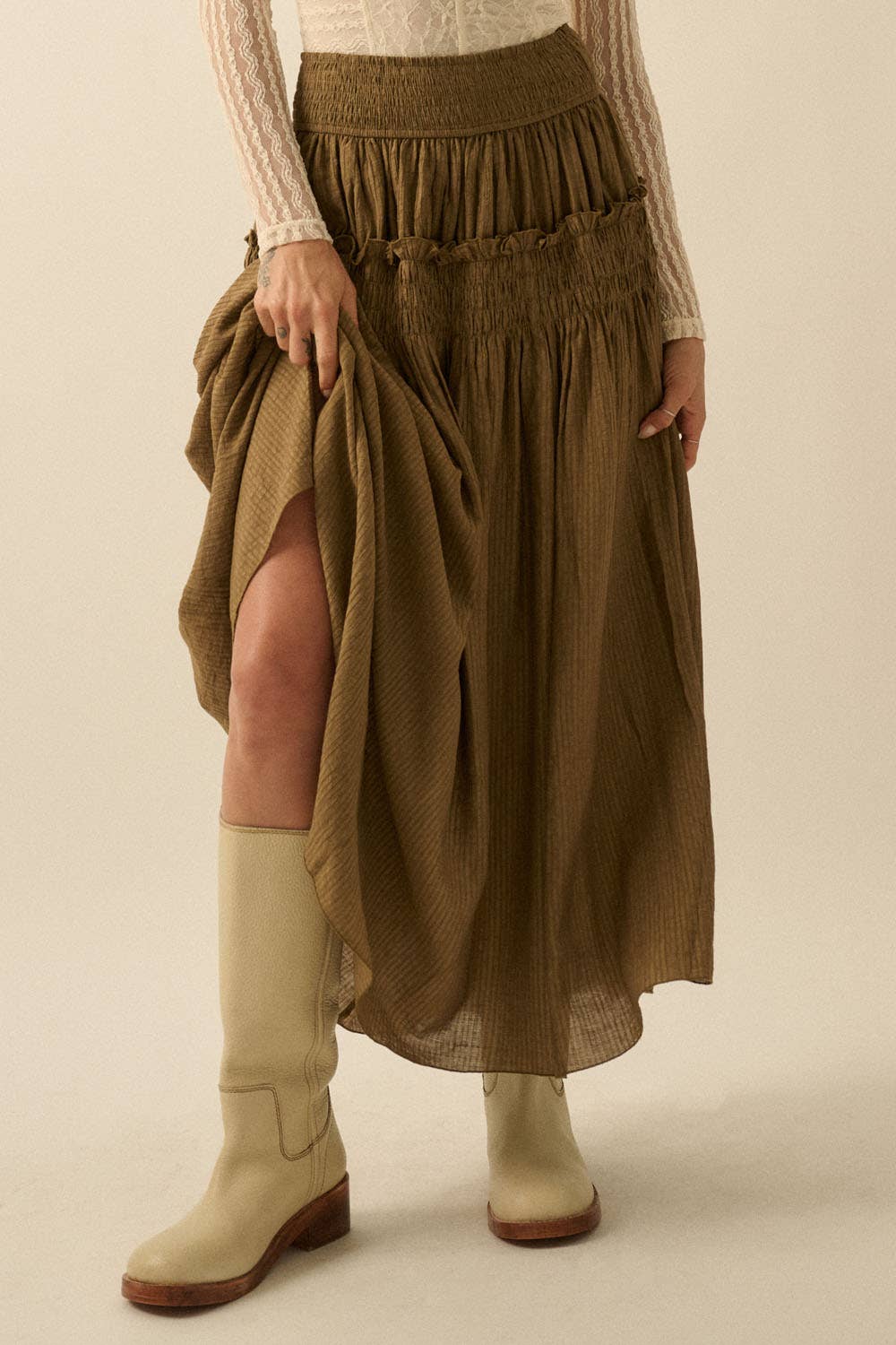 Greta Drop-Waist Maxi Skirt