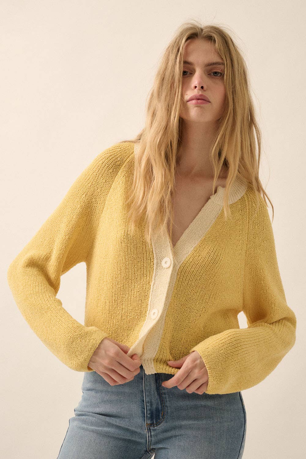 Betsy Ribbed Contrast Cardigan