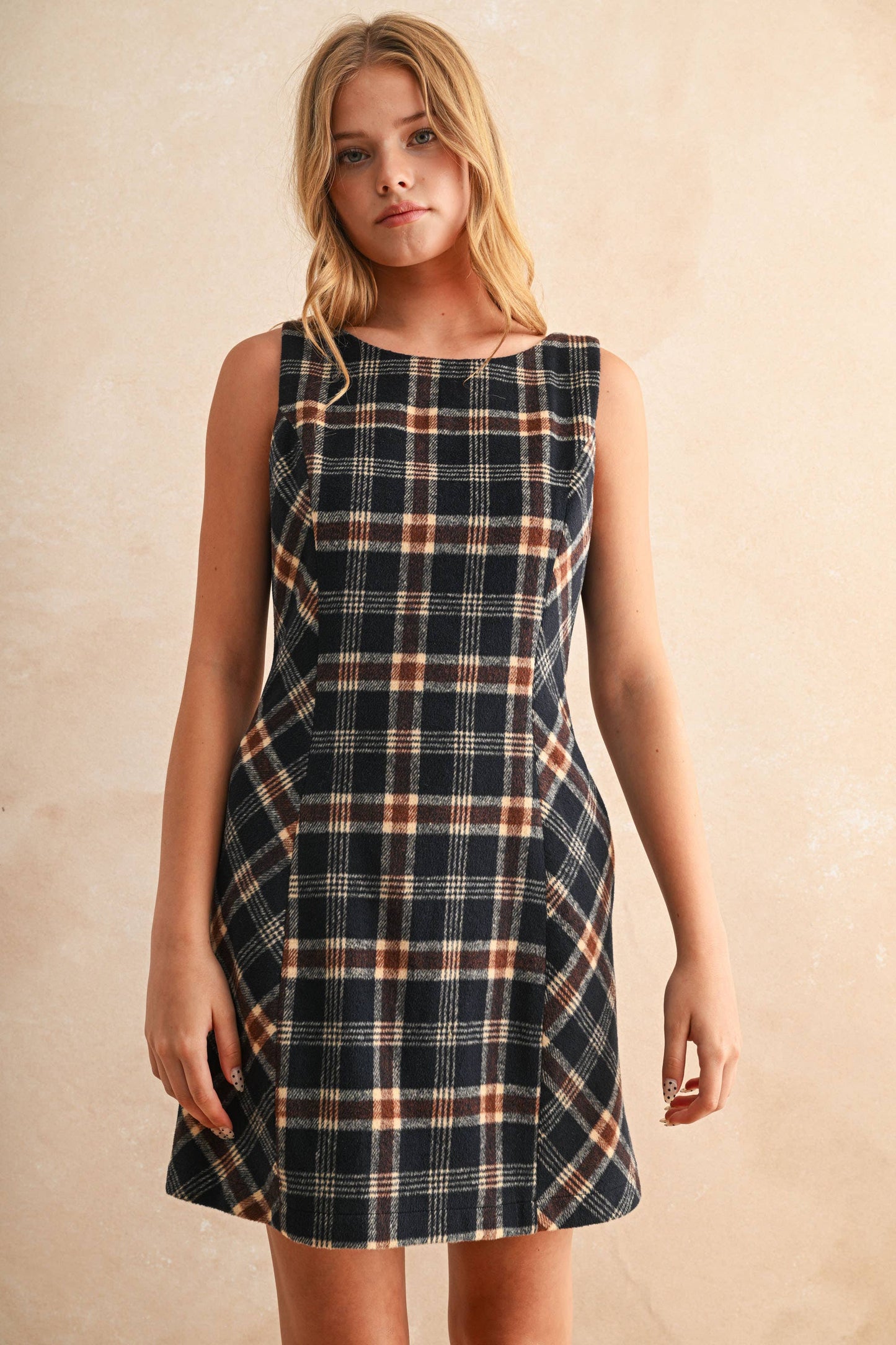 PLAID PATTERN DRESS