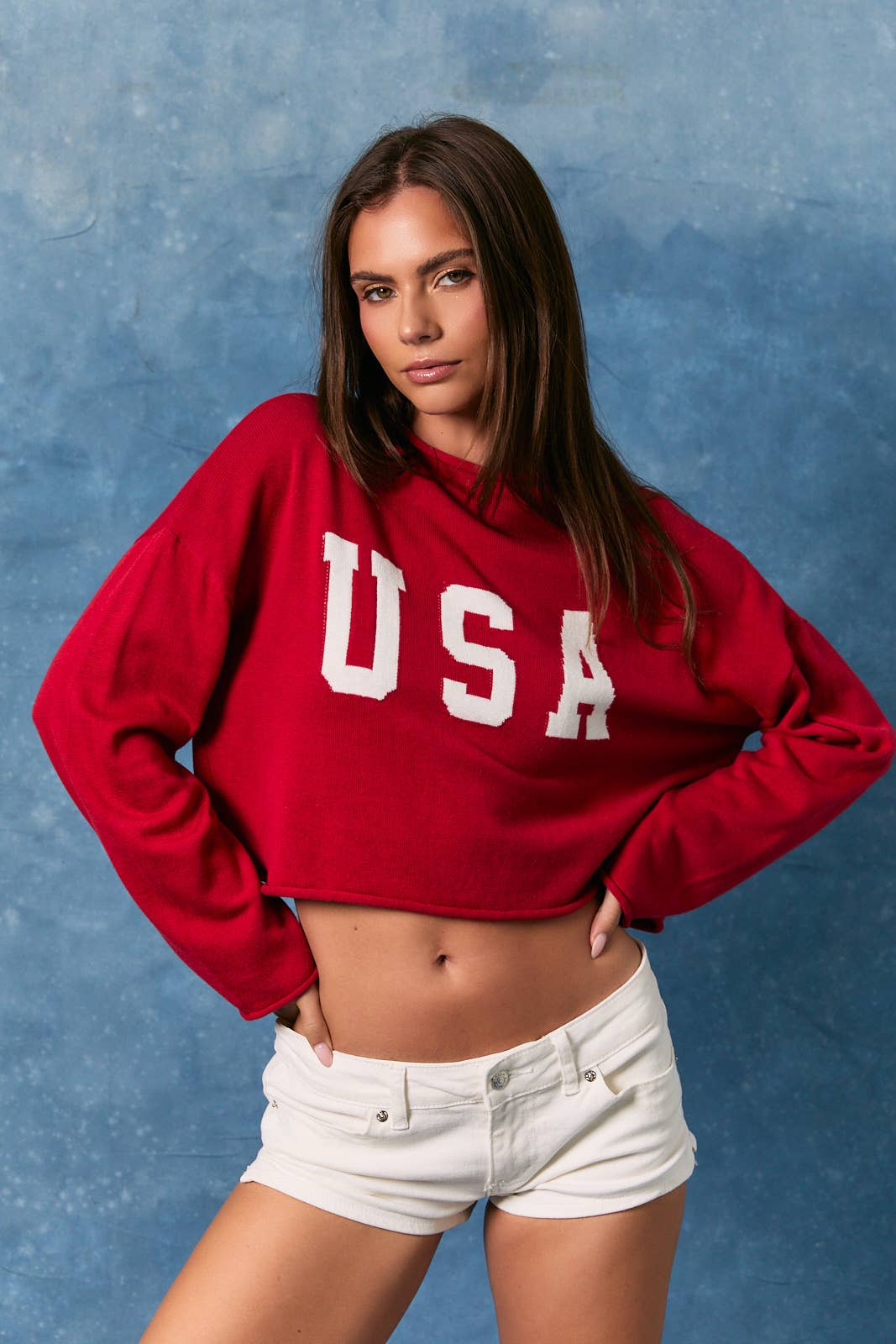 "USA" Mock Neck Sweater
