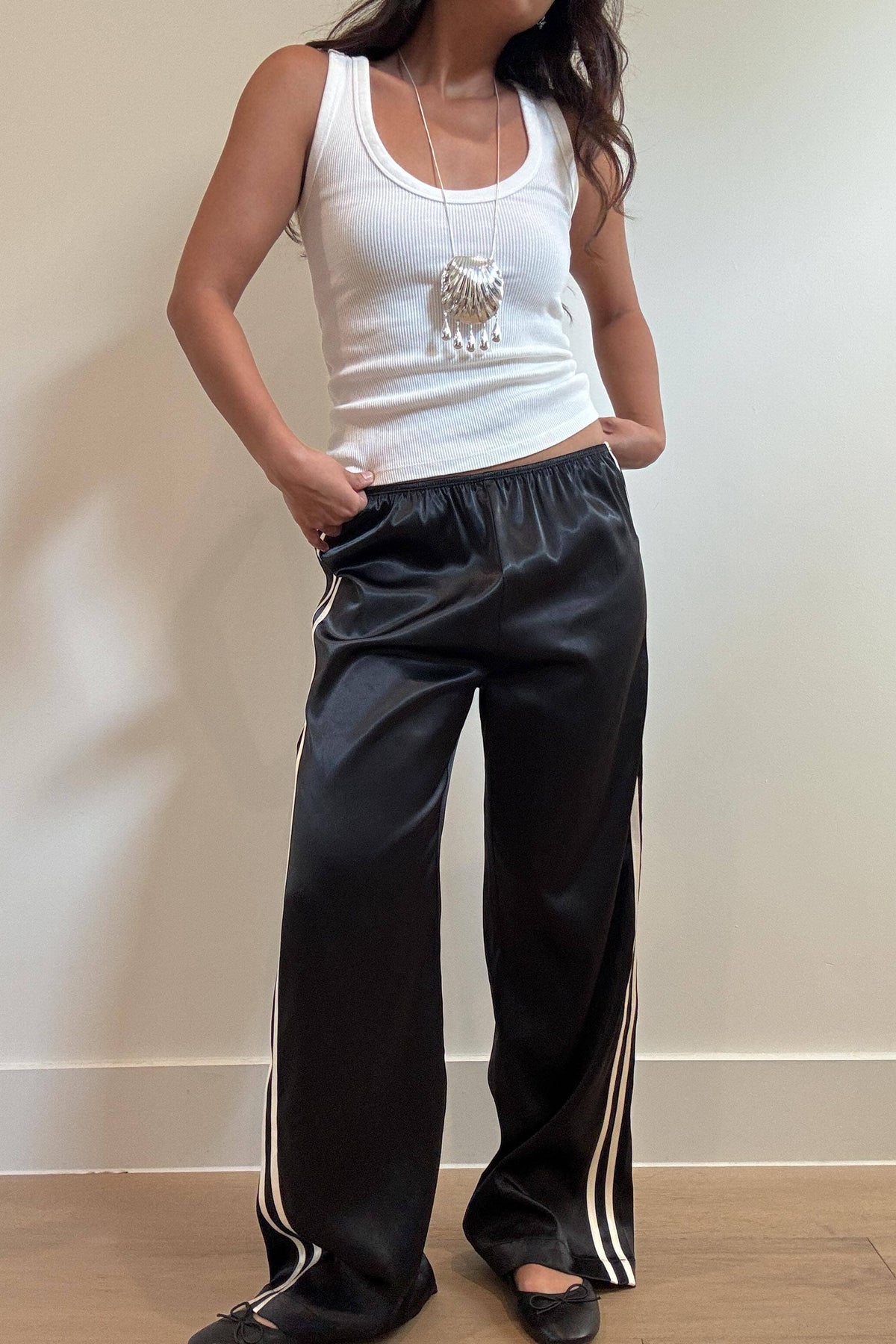 Luxe Side Stripe Satin Pants