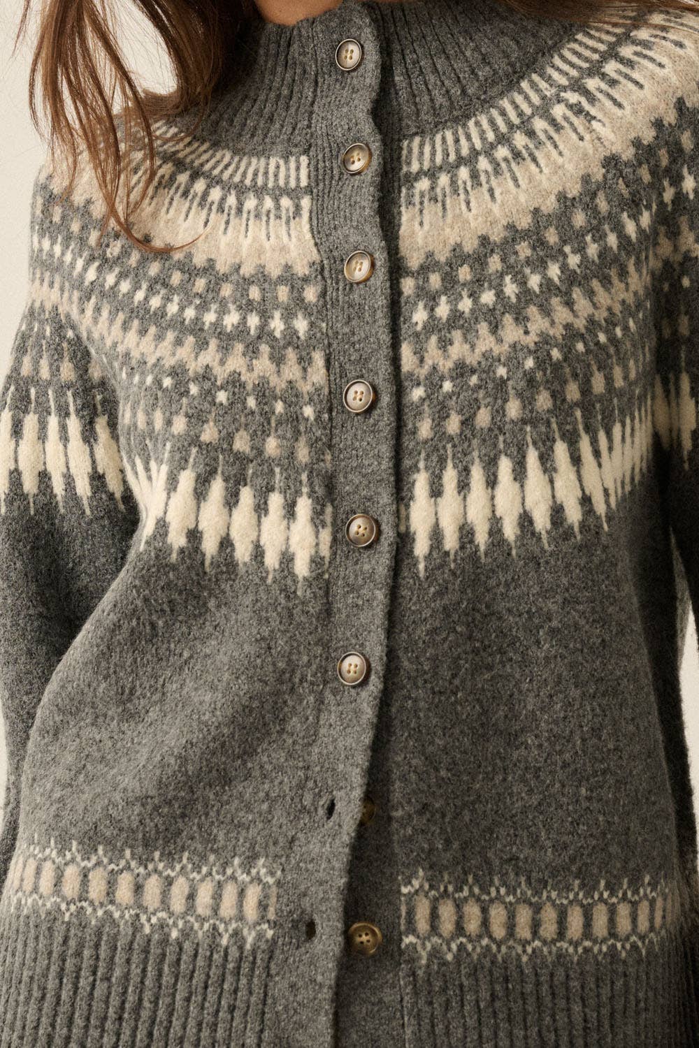 Fair Isle Knit Cardigan