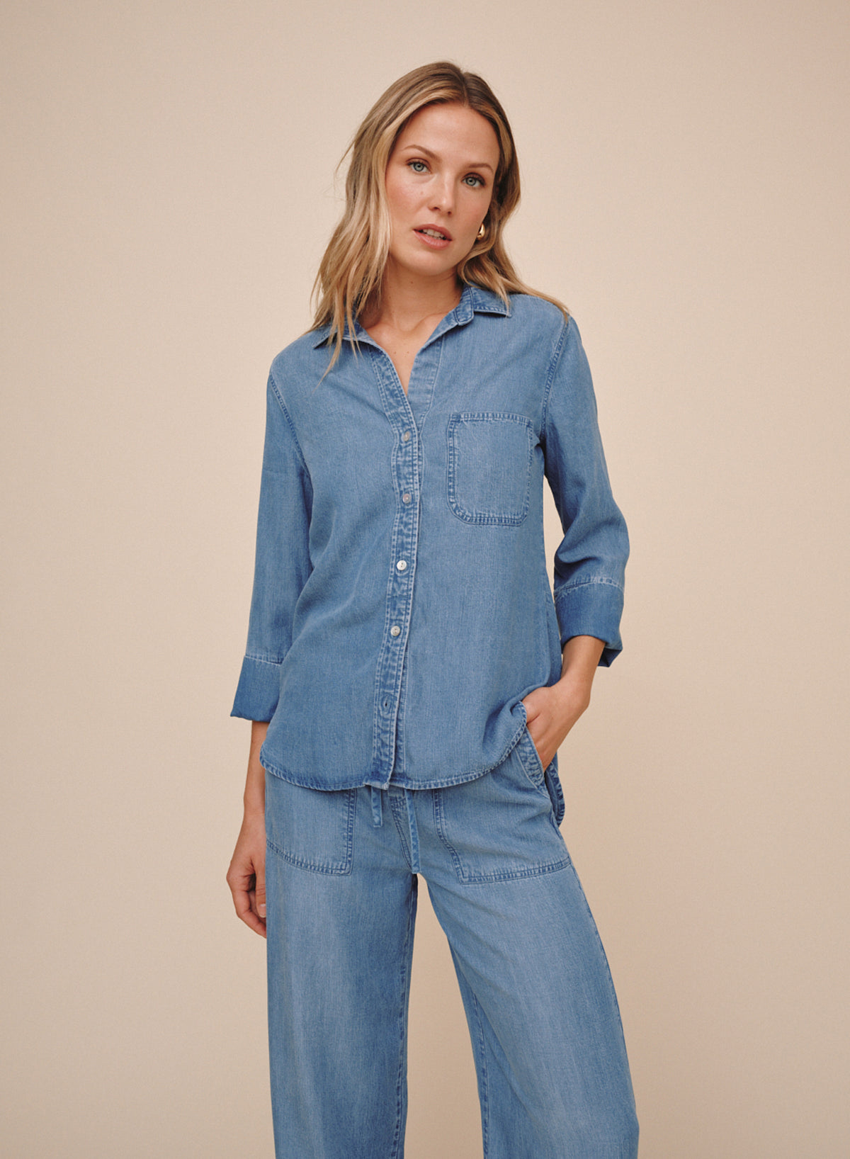 Bella Dahl Denim Shirt Tail Button Down